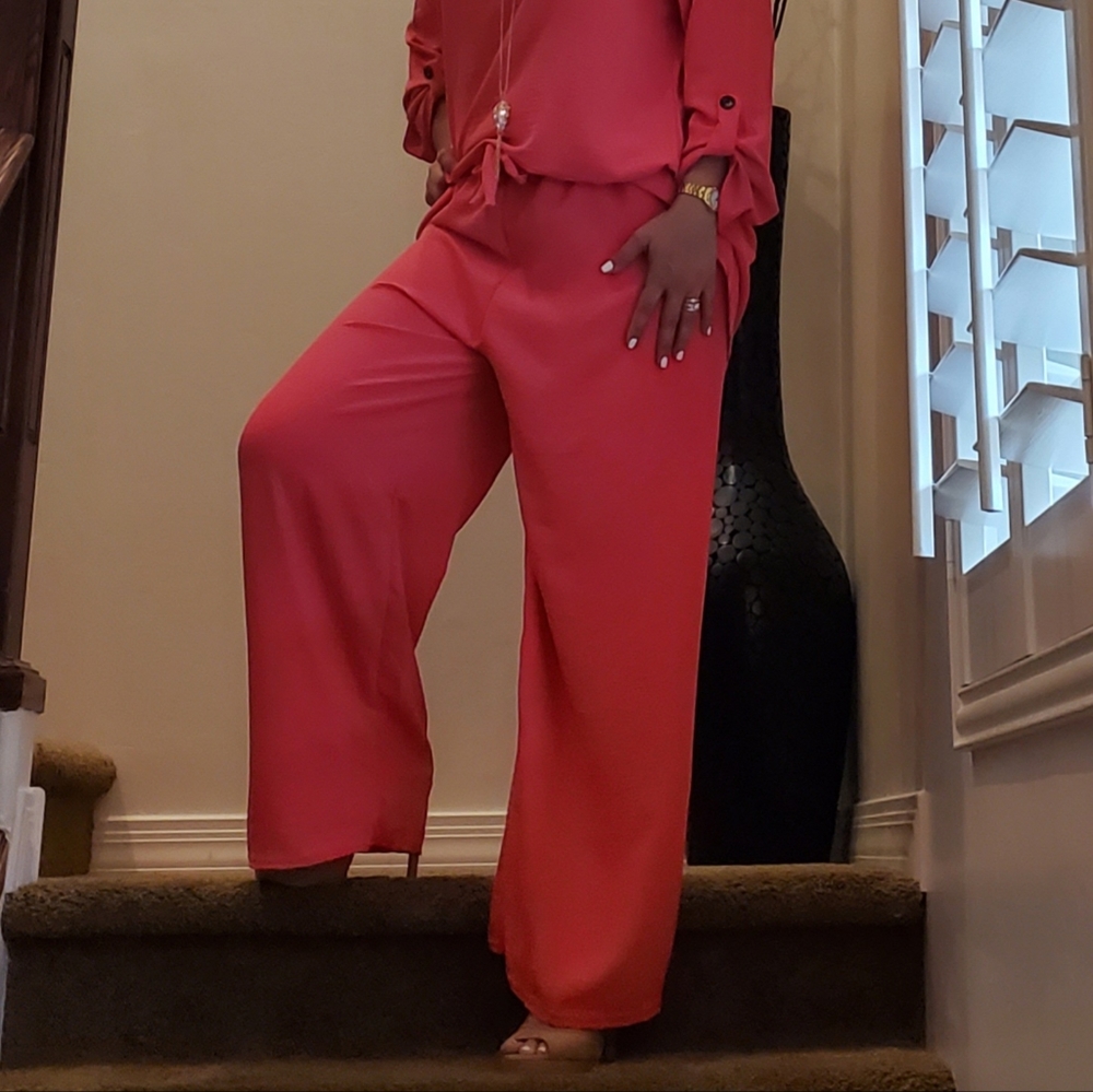 ⭐️FROM FRANCE!⭐️FABULOUS Wide Leg Pant And Tunic Top 2 Piece Set MADE IN FRANCE! - Picture 8 of 15